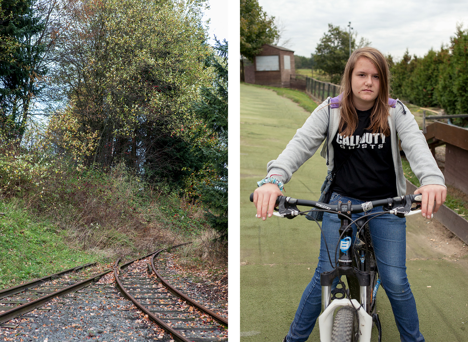 Rails & Girl on bicycle